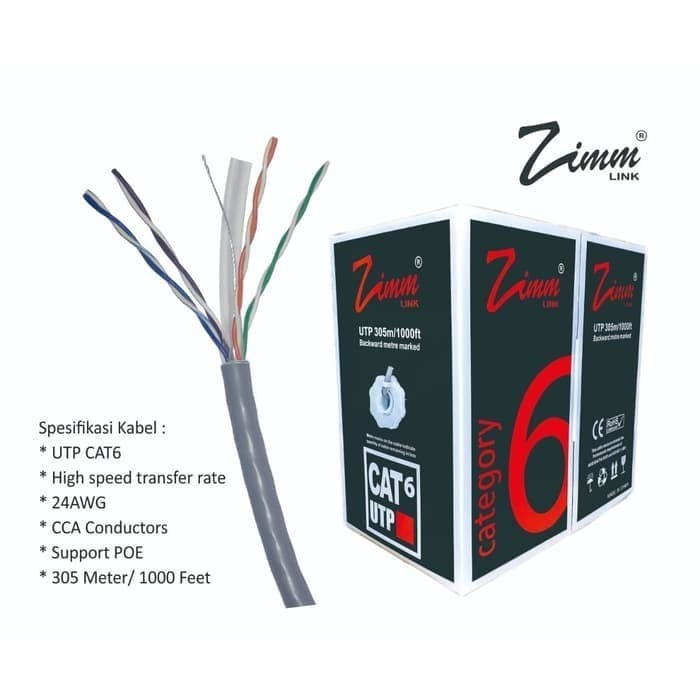 CAT6 UTP Cable 350m Merk Zimm Link