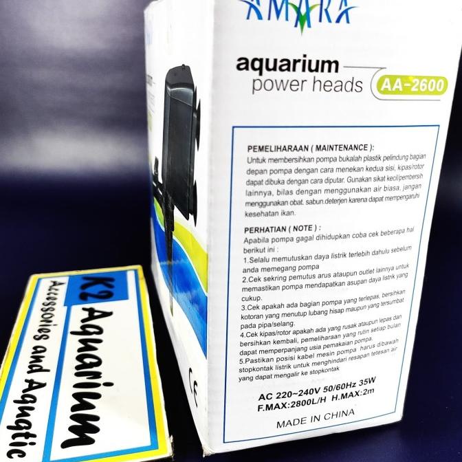 Amara aa 2600 pompa celup filter sirkulasi amara 2600 / 2800 liter