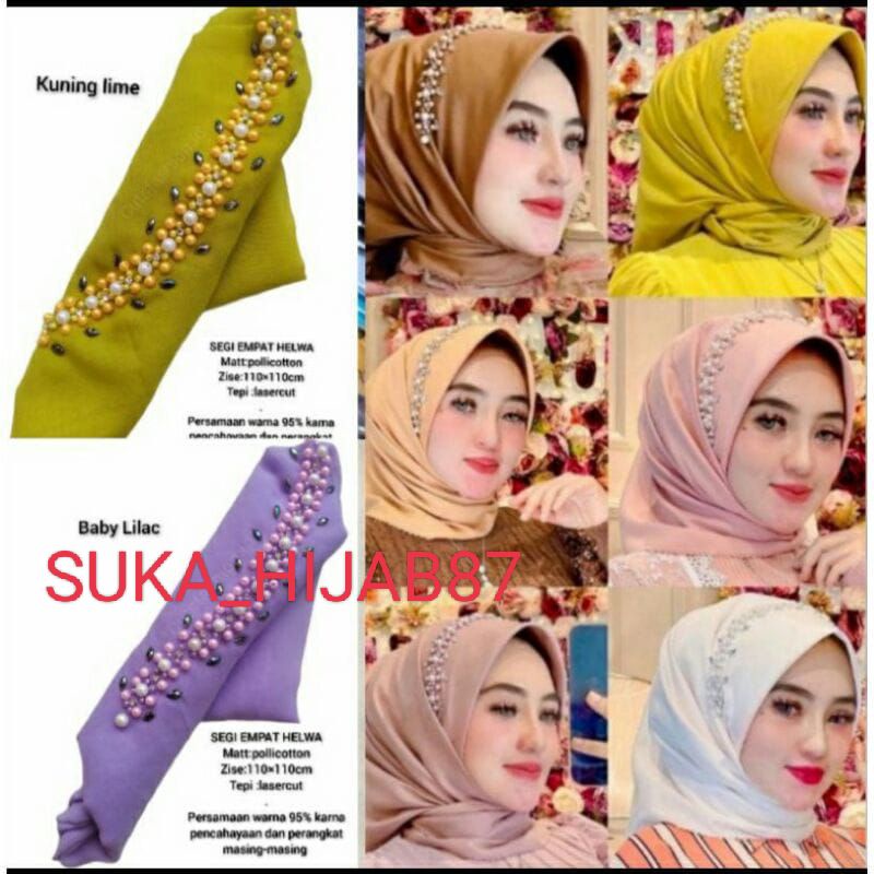 SEGIEMPAT PAYET BANDO BELLA/HIJAB BANDO MUTIARA/KERUDUNG PAYET BELLA SQUERE