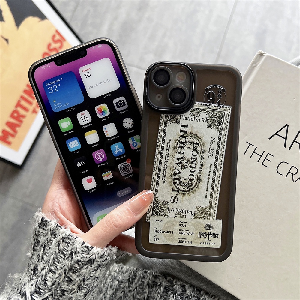 IPHONE  Bumper Harry Potter Magic Untuk Iphone14 13 11 12 Pro Max Mini XR X XS Plus Plating Silicone Clear Case Mewah Lembut Shockproof Cover