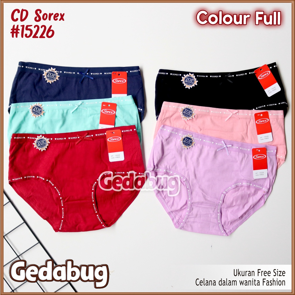 CD Wanita SOREX 15226 | Celana dalam Supersoft Fashion | Free Size Fit to L - XL | Gedabug