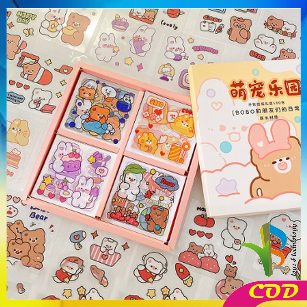 RB-C473 Stiker 2D Isi 100pcs Sticker Aesthetic Karakter / Stiker Buku Diary Tumblr Botol Motivasi Lucu Kekinian Dekorasi Scrapbook