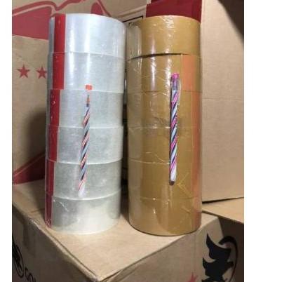 

RIW614 6 roll Lakban goal tape bonus 1 biji pulpen 45mm 2 inch 100 yard murah loh <>