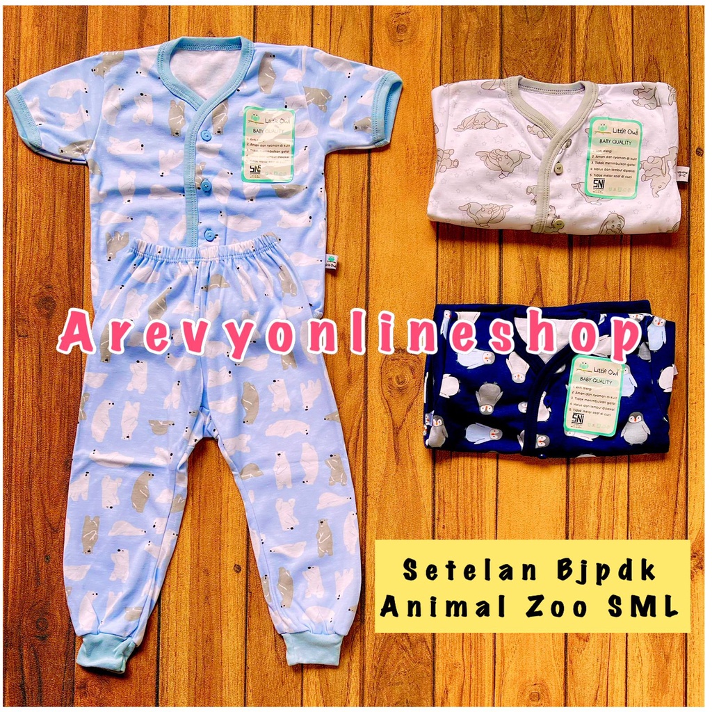 1 Pcs Setelan Piyama Baju Panjang Celana Panjang Baju Pendek Celana Pendek Sleepsuit Kutung Bayi Newborn 0-3 S M L Little Owl