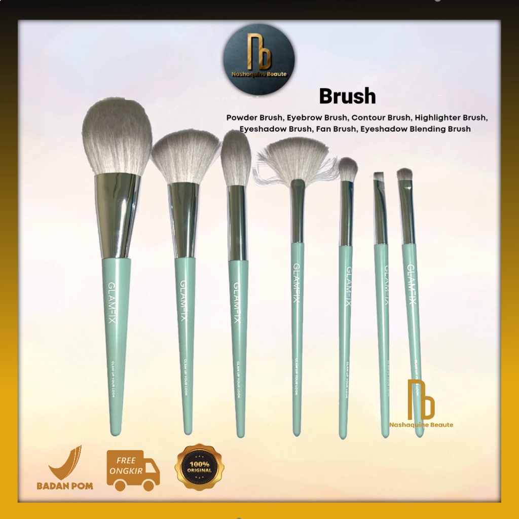 GLAMFIX Flawless Brush - Eyebrow Brush - Powder Brush - Eyeshadow Brush - Fan Brush - Higlighter Brush