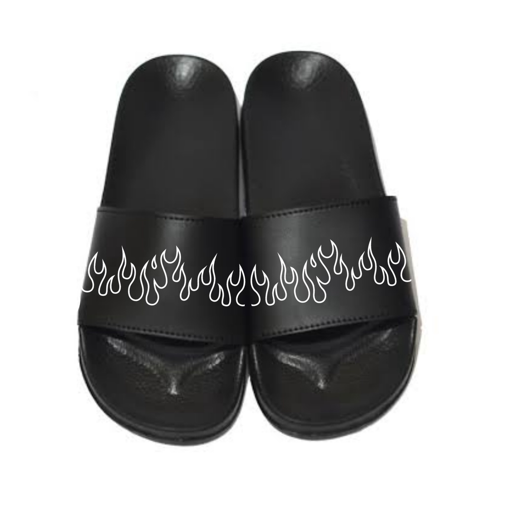 Sandal slop api terbaru Original RF CLTHG Premium Quality sendal slop pria dan wanita tanpa lem sandal slop anti licin termurah sendal slop hitam keren Sandal slide maternal terlaris
