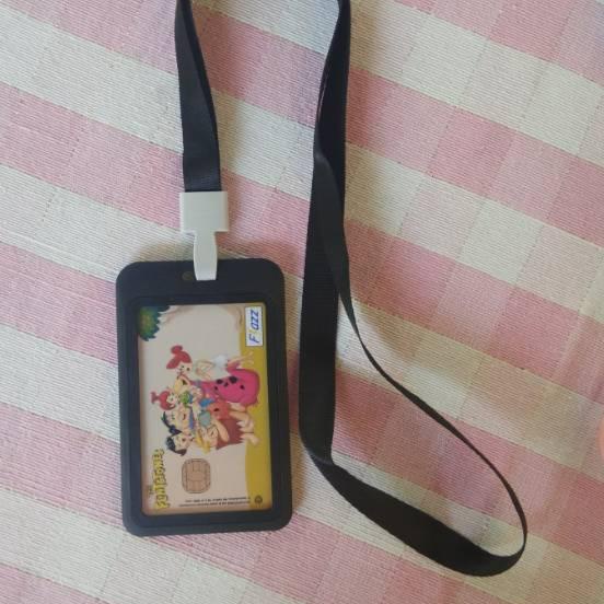 

Best 팝 Id card holder hardcase dua sisi transparant plus tali