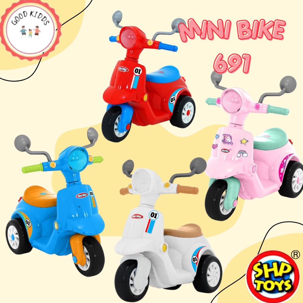 Mainan Anak Motoran MINI BIKE 691 SHP TOYS - Maenan Motoran Vespa Skuter Gemas Untuk Kado