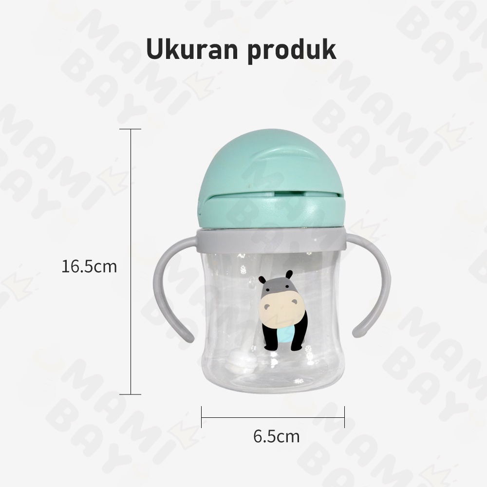 Mamibayi Botol Minum Anak 250ML/Botol Minum Bayi Sedotan Anti Tumpah/Training Cup Baby Sippy Cup