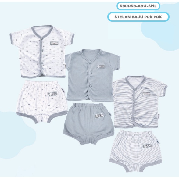 Fluffy Set Baju Pendek Bayi 3-6 Bulan