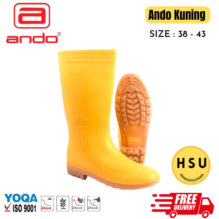 Sepatu APD Boots Sepatu Proyek Karet Pria / Wanita Ando Kuning