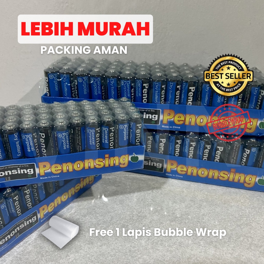 Baterai AA / AAA Batre A2 / A3 ( 60 pcs ) TEKNOX PREMIUM QUALITY | 100 mAh 1.5V - Anti Bocor - Tahan Lama -  Baterai kecil besar sedang GROSIR - Baterai Jam Dinding, Mainan, Elektronik, Remot TV, Baterai Remot TV BUKAN ABC BUKAN ALKALINE