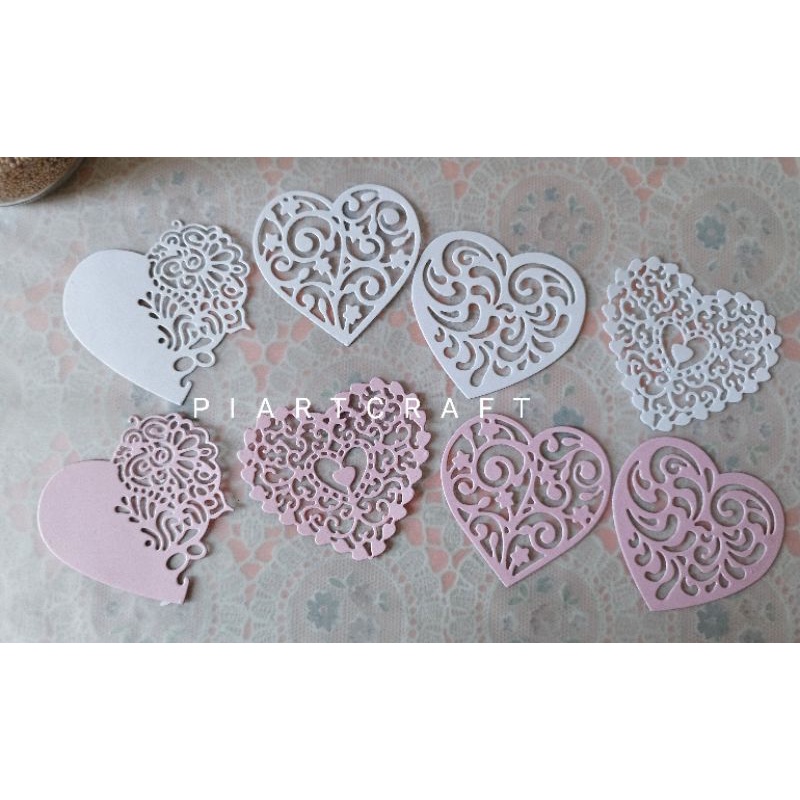

Seri VALENTINE - Doilies Heart (isi 4 pcs) - Dies cut / Cut dies -DIY scrapbook / journal vintage / diary / bujo