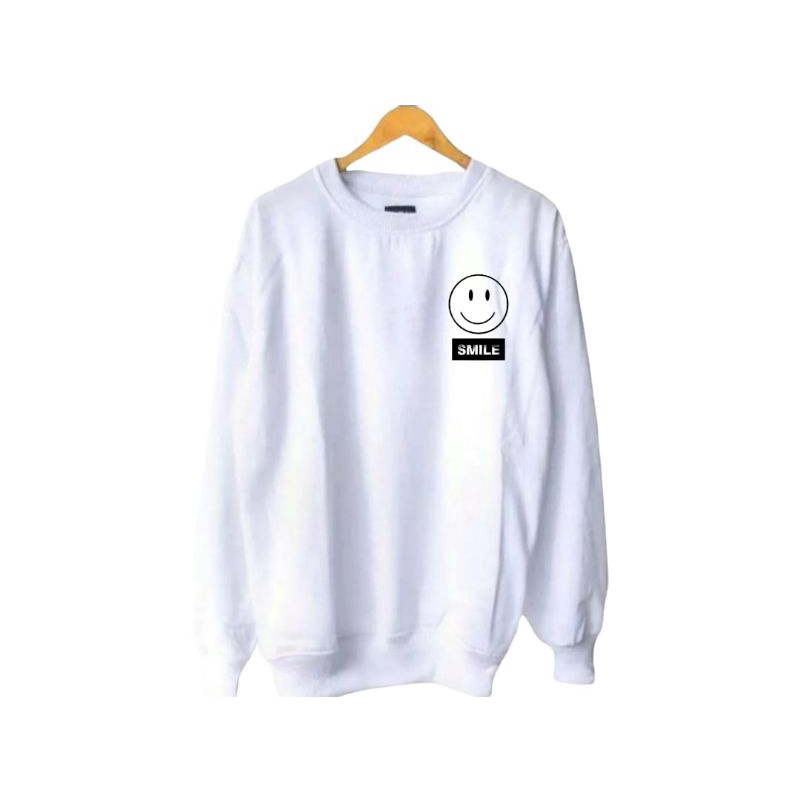 Sweter crewneck jumbo smile oversize  Real  Jumbo 100%  size 2xl 3xl 4xl 5xl 6xl  Pria wanita