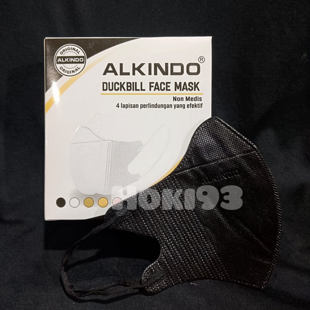 Masker DUCKBILL ALKINDO 4PLY Emboss Hitam dan Putih isi50PCS FCMask