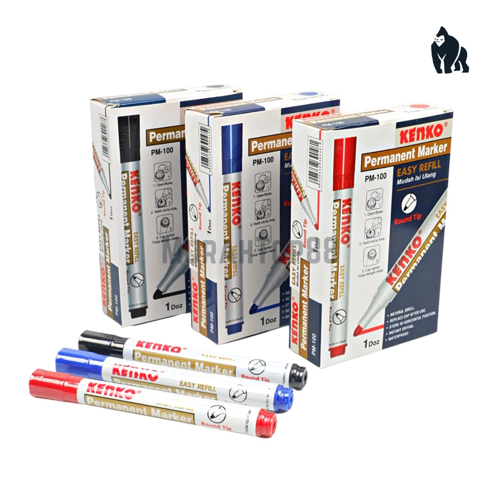 

Kenko Permanent Marker PM-100 Hitam Biru Merah / Spidol Permanen Tidak Bisa Dihapus [PER PCS]