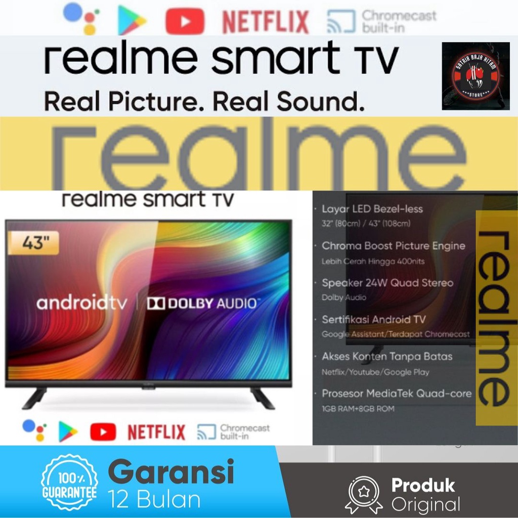 Realme Smart TV 4K 50&quot;  dan 43 &quot; Garansi Resmi