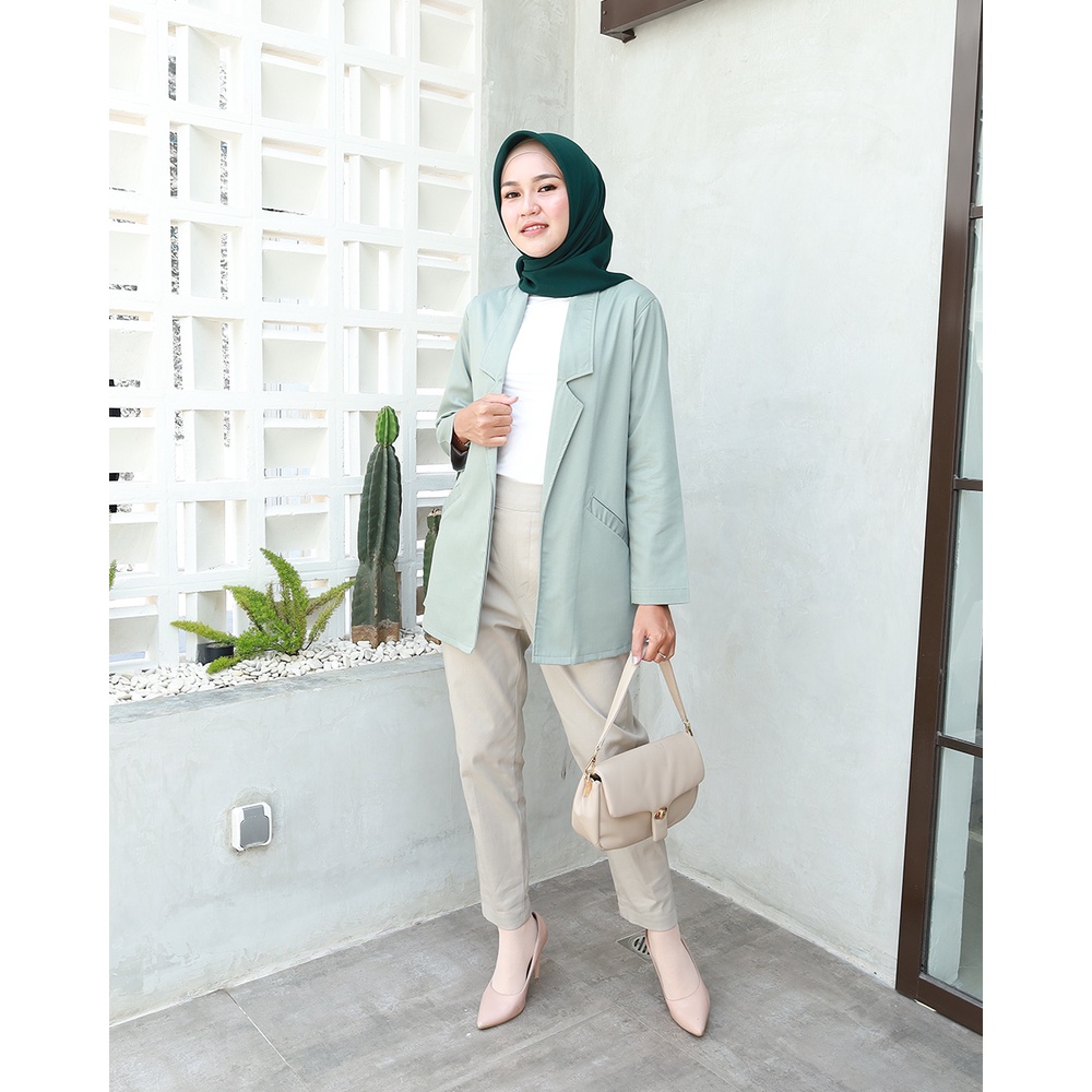 BUNA Basic Blazer -Pakaian Wanita Terbaru by Hijab Mamah icis