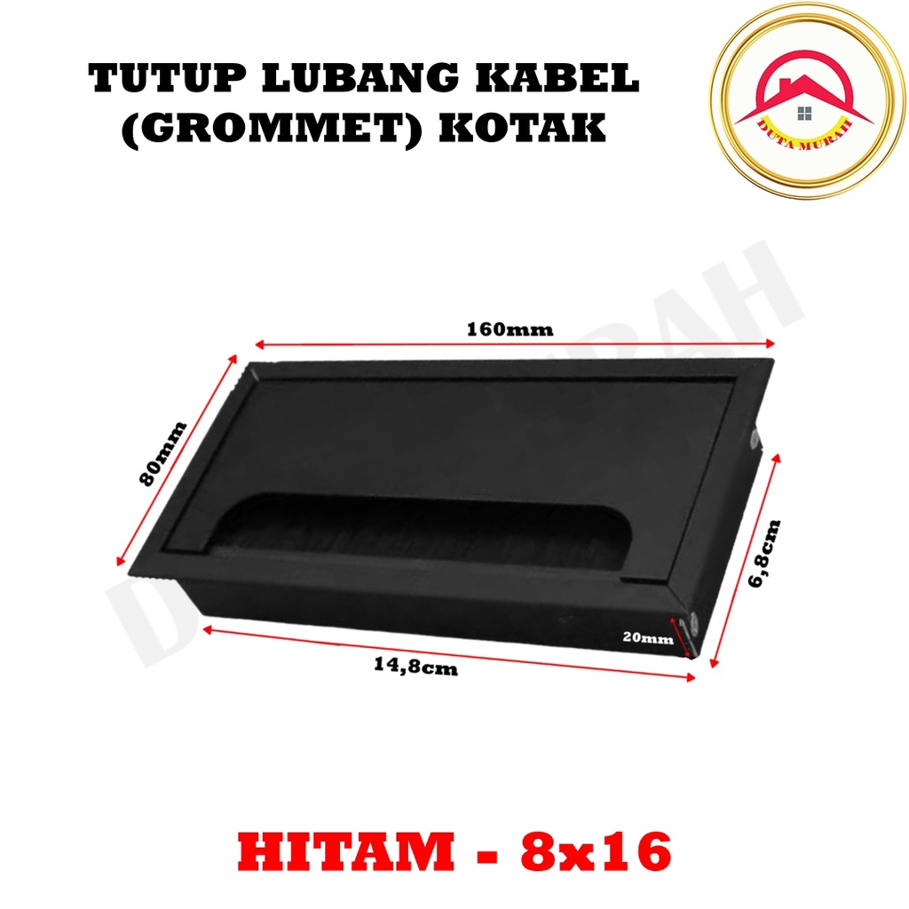 Tutup Lubang Kabel / Grommet Cable Kotak Plastik PVC / Jalur Kabel Meja