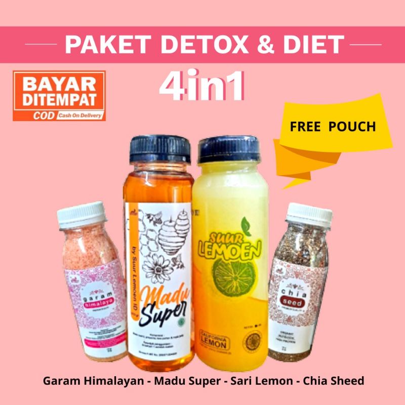 Paket Detox Imunitas Diet Sari Lemon Chia Seeds Garam Himalayan Salt Madu Murni