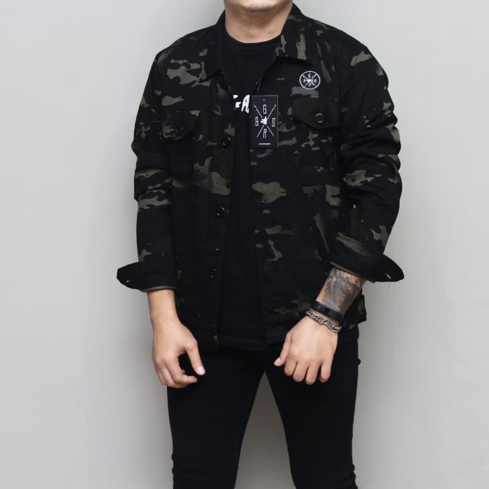 jaket pria Jaket camo premium bgsr- jaket semi parka-jaket camo-kemeja pria - camo, M(L5F4) Termurah