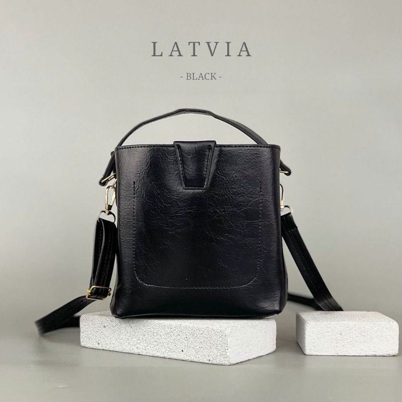 FLOW - LATVIA HITAM tas wanita sling bag tote bag tas selempang tas pundak tas lucu tas kekinian sli