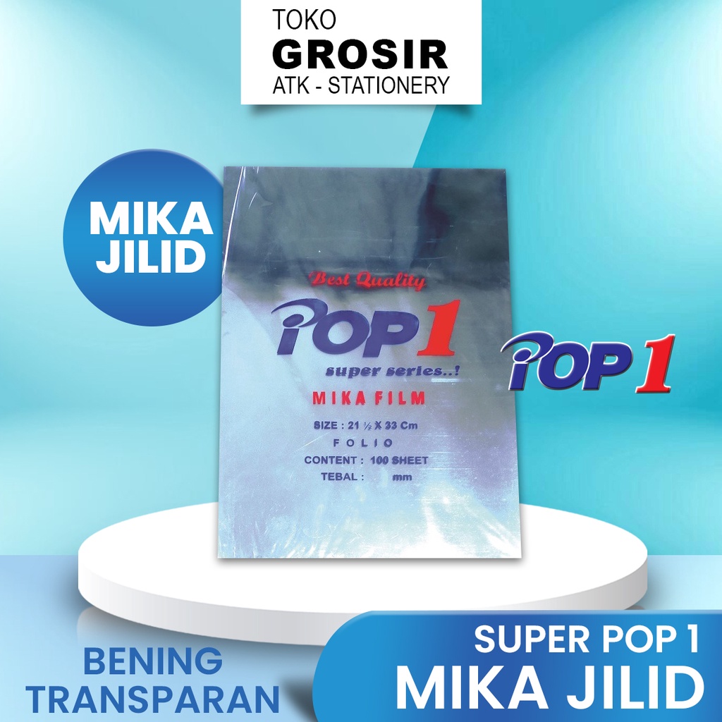 

Mika Jilid Film POP1 Folio Bening 1 PACK (100 Lembar)