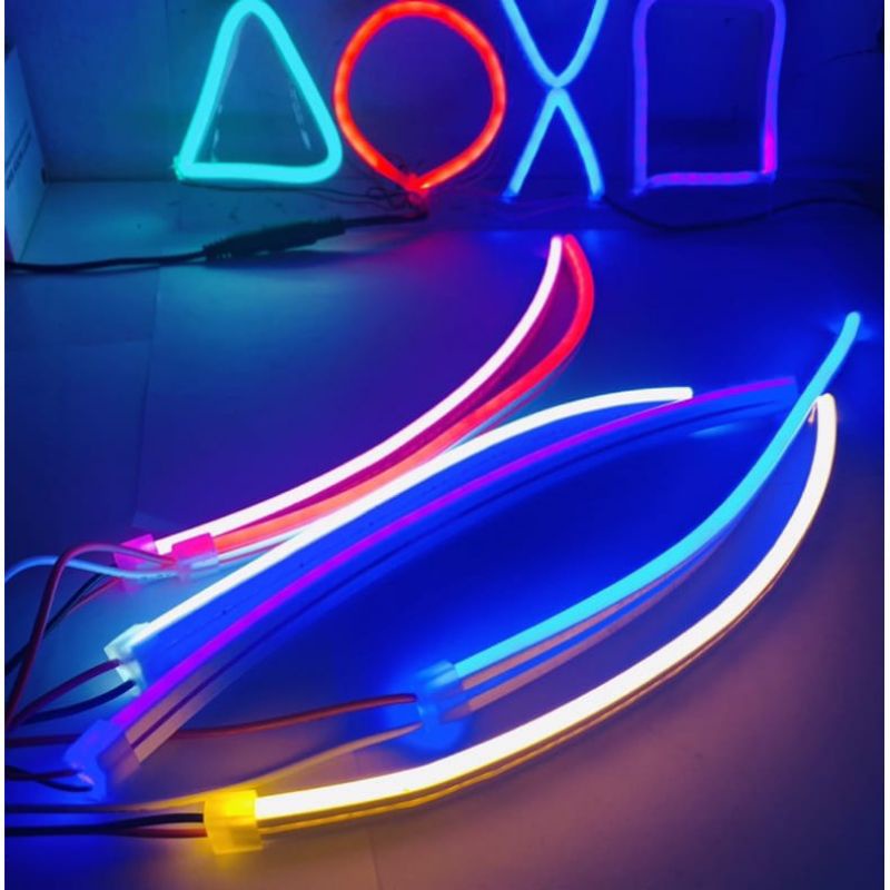 Lampu alis motor mobil lampu alis senja sen kolong lampu LED DRL alis untuk motor nmax PCX SUPRA Mio