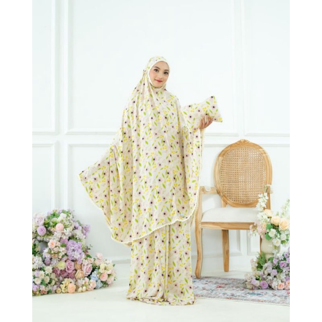 mukena rayon viscose motif bunga mukena rayon terbaru