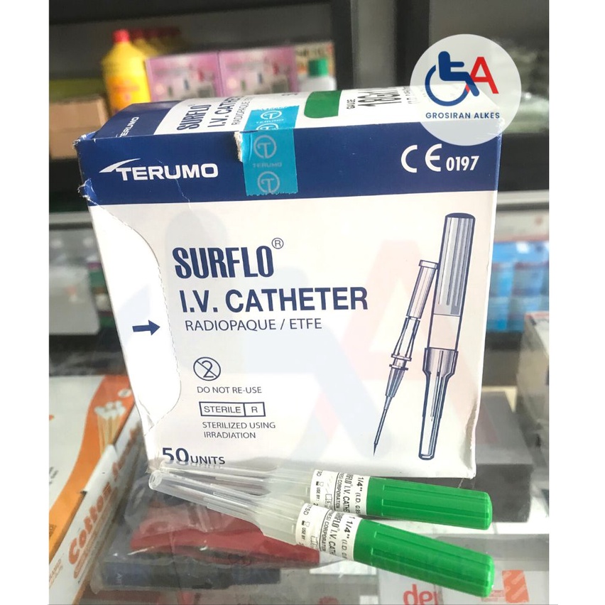 SURFLO 18G TERUMO IJO- abocath inflo iv catheter onemed / jarum infus 18G