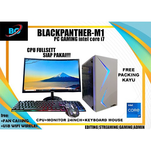 PC gaming i7 3770 ram 16gb gtx 750 4gb ssd 240 gb Hdd 1 TB LED 24inc Curved