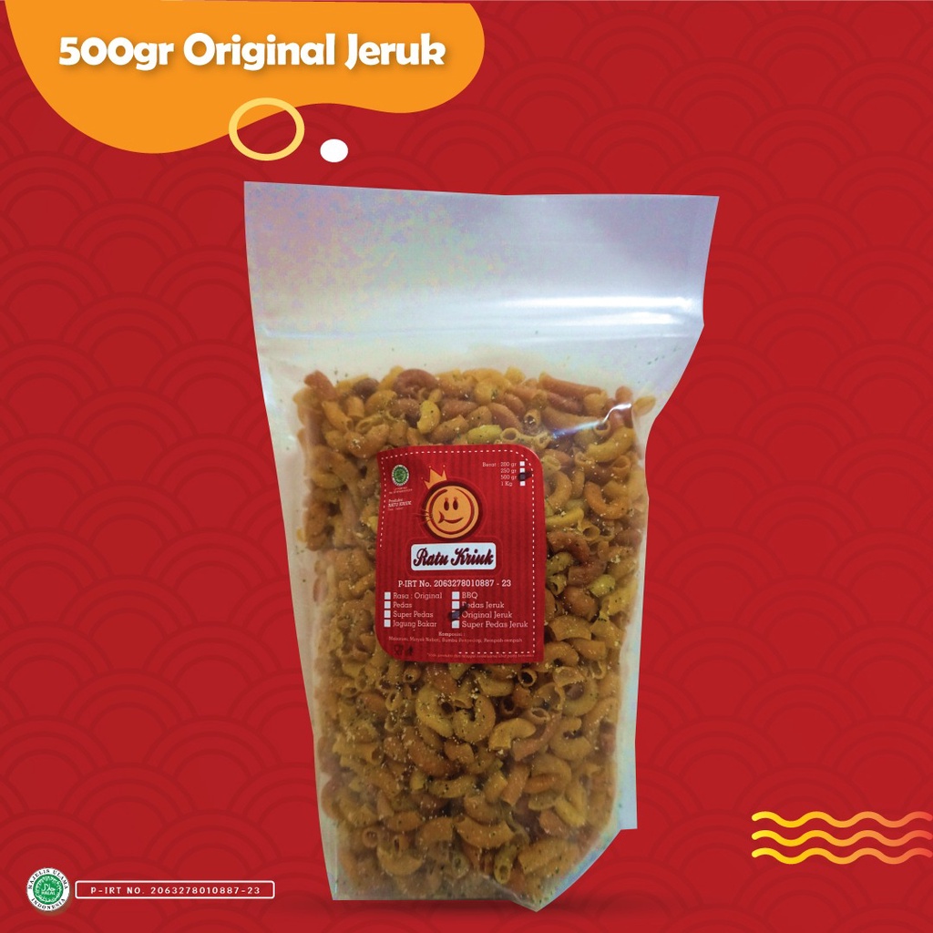 

Makaroni Gurih Jeruk 500gr Ratu Kriuk