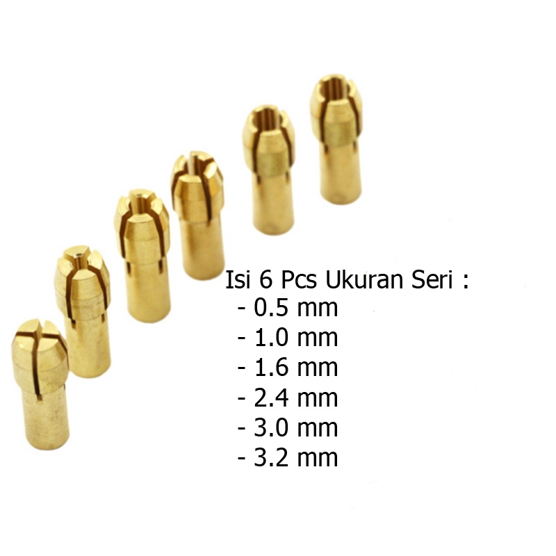 Brass Collet Chuck Mata Bor Drill Untuk Bor Mini Manicure 0.5 1.0 1.6 2.4 3.0 3.2 mm