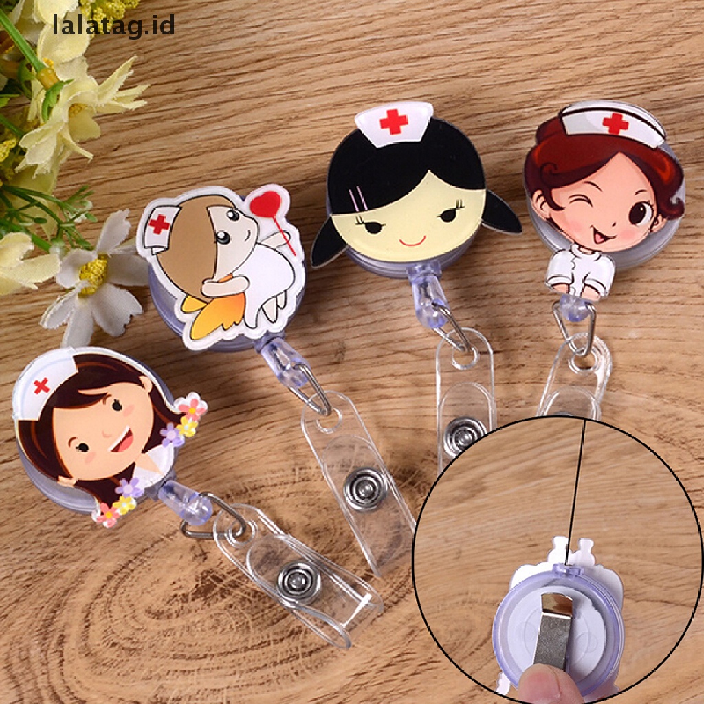 [lalatag] Retractable Badge Reel Perawat Exihibiton ID Name Card Badge Holder Supplie Sekolah [ID]