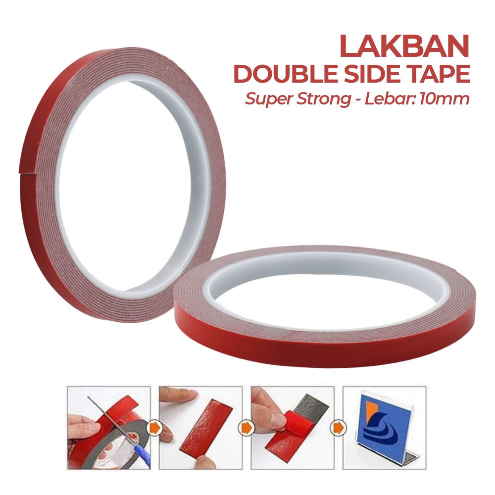 R3S Nikto Lakban Double Side Tape Super Strong 3m X 10mm - Ni-3 - Gray R3WS