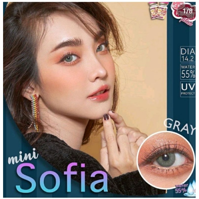 SOFTLENS MINI SOFIA BROWN GRAY KITTY KAWAII NORMAL MINUS 0.50 s.d 6.00 Made in Korea