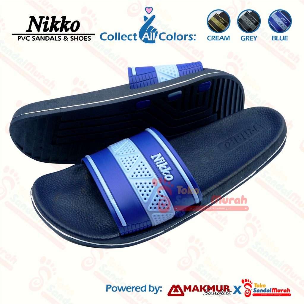 Toko Sendal Murah - Sandal Slop Pria Anti Slip Uk 38-42/ Sandal Slop Pria Ringan / Sandal Slop Pria Rumahan / Sandal Slop Pria Bahan Tebal / Sandal Flat Karet Pria / [ Toko Sendal Murah Nikko 610 ]