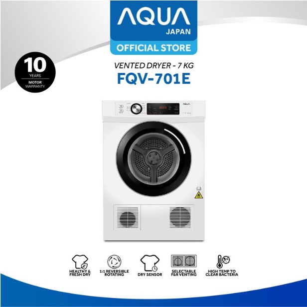 AQUA Dryer Mesin Pengering Pakaian 7Kg Front Loading FQV 701E FQV 701 FQV701