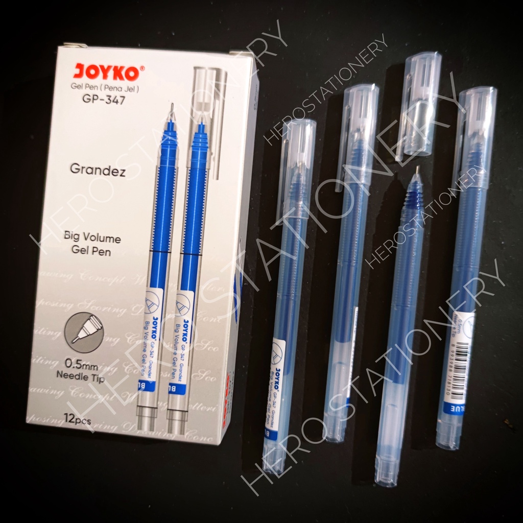 

Pen gel joyko big volume grandez 0.5 mm GP-347 biru . 12 unit