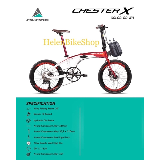 Sepeda Lipat 20inch avand Chester X (instant kurir)