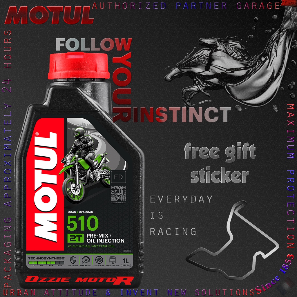 OLI SAMPING MOTOR 2 TAK MOTUL 510 2T Technosynthese® 1L POWERLUBE  BONUS STICKER