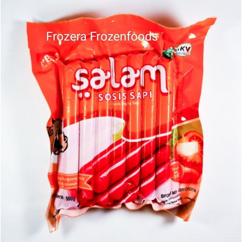 

❄LANGSUNG KIRIM❄ SALAM Sosis Sapi merah Long 500 gr Isi 15 biji / Frozenfoods Murah