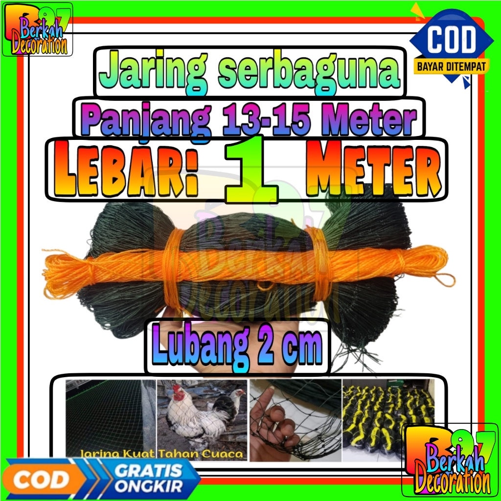 Jaring Ayam Lubang 2 cm Lebar 1 Meter / Jaring Pagar Ayam / Jaring Kandang Ayam / Jaring Pagar Kebun