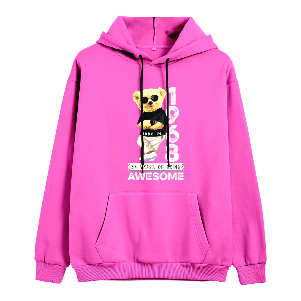 Bear Awesome 1968 Jumper Hoodie Anak II Jaket Hoodie Anak Viral II Sweater Hoodie Kids Size M - XL ( Laki Laki &amp; Peremepuan )