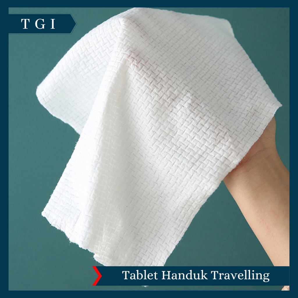 TGI -  HANDUK DISPOSABLE SEKALI PAKAI / MINI DISPOSABLE TOWEL / TISSUE HANDUK MINI TRAVELLING KOMPRES TOWEL PORTABLE   / TABLET HANDUK MINI TRAVELLING KOMPRESS