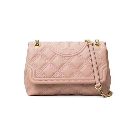 TORY BURCH FLEMING SMALL Soft Leather Convertible Bag Pink Moon