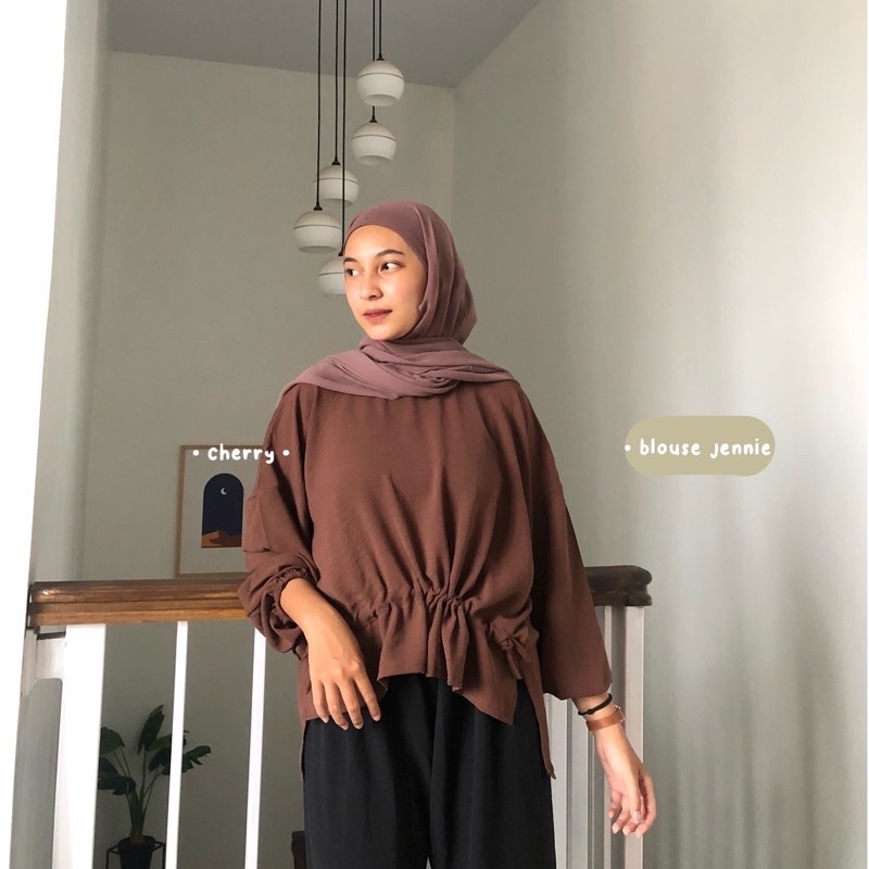 Blouse Jennie / Blouse Serut / Blouse Crincle Airflow / Atasan Airflow wanita
