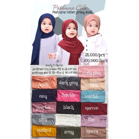 pashmina instan Jersey anak