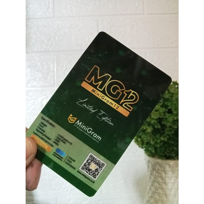 MINIGRAM Gift Series Spesial Limited Edition 0.001 x 12 Gram Hijau Kemasan PVC TERMURAH TERLARIS Emas Mini Emas Batangan Logam Mulia Murni 24 Karat Bersertifikat Resmi Asli Original Tabungan Emas Souvenir Keren Mewah