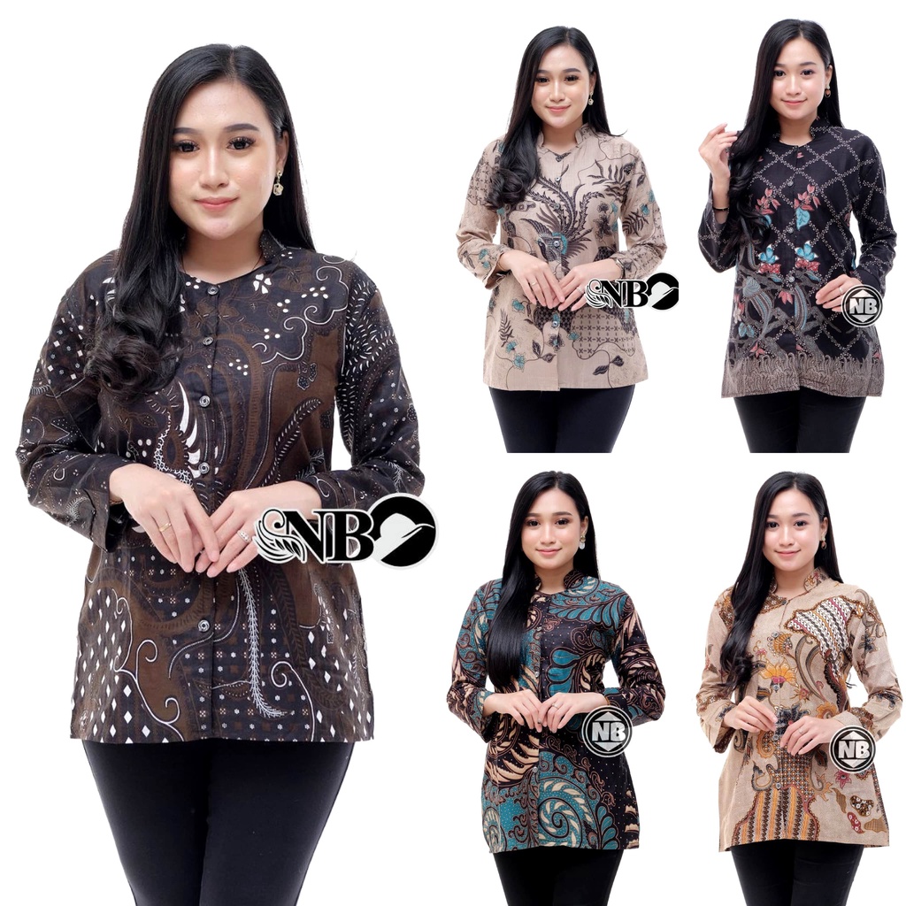 Baju Batik Wanita Modern Atasan Blouse Batik Kerja Kantor Wanita